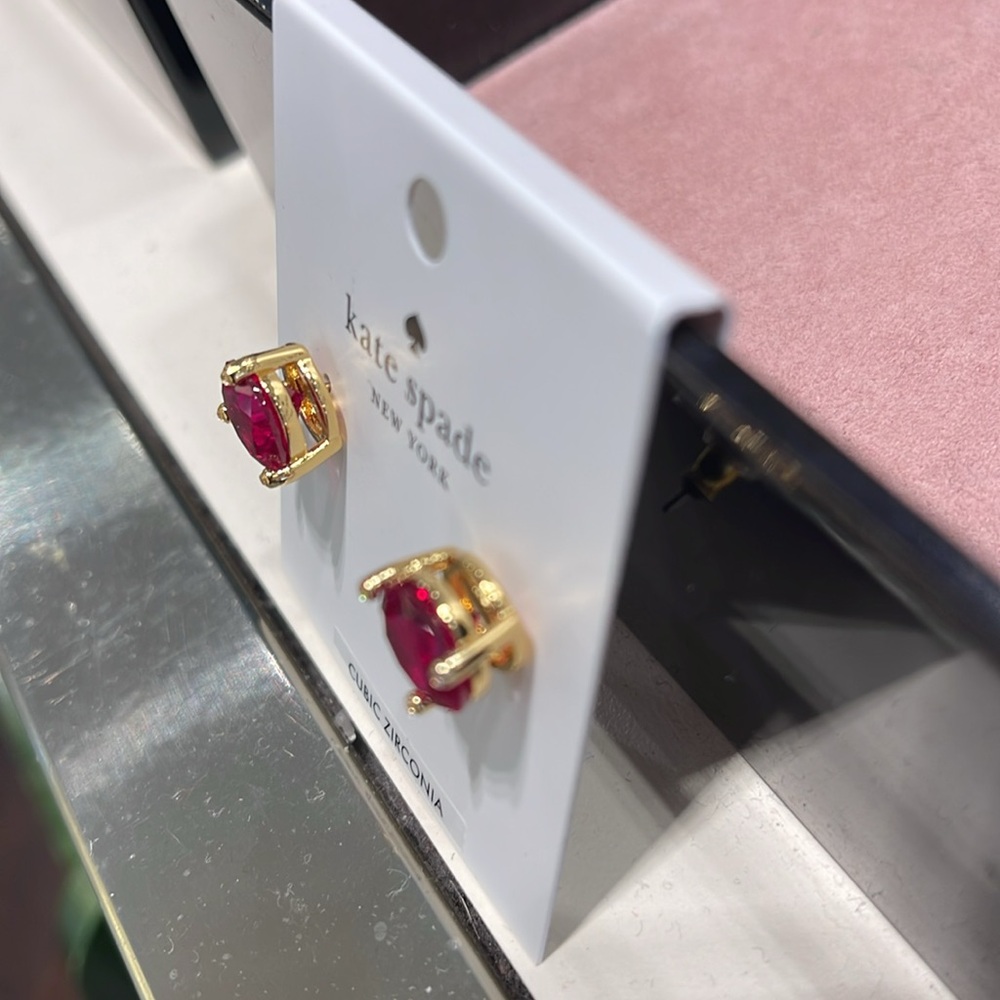 Kate Spade Red Cubic Zirconia Earrings - Picture 8 of 16